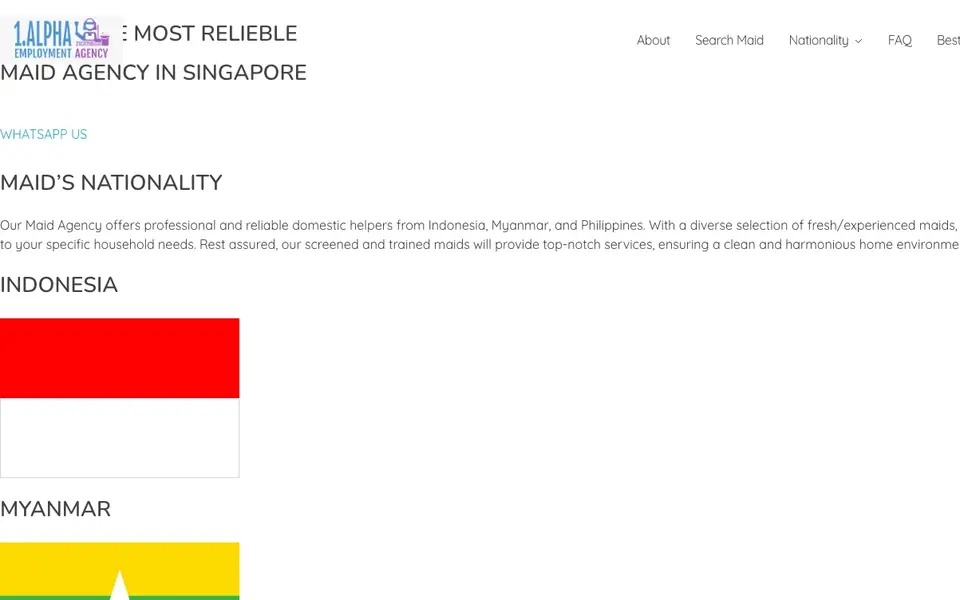 1.Alpha Employment Agency website homepage, 4 Oct 2026
