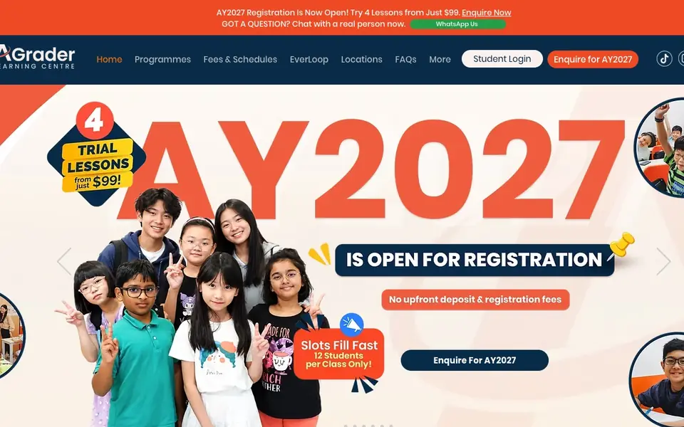 AGrader Learning Centre website homepage, 4 Oct 2026