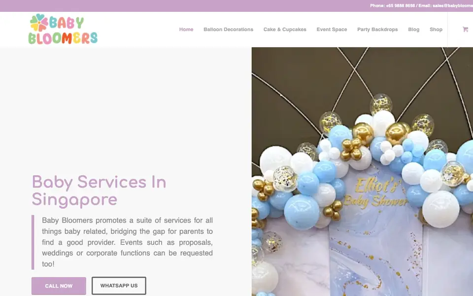 Baby Bloomers website homepage, 4 Oct 2026