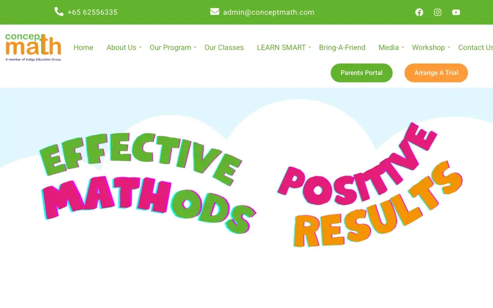Concept Math Tuition Centre website homepage, 4 Oct 2026