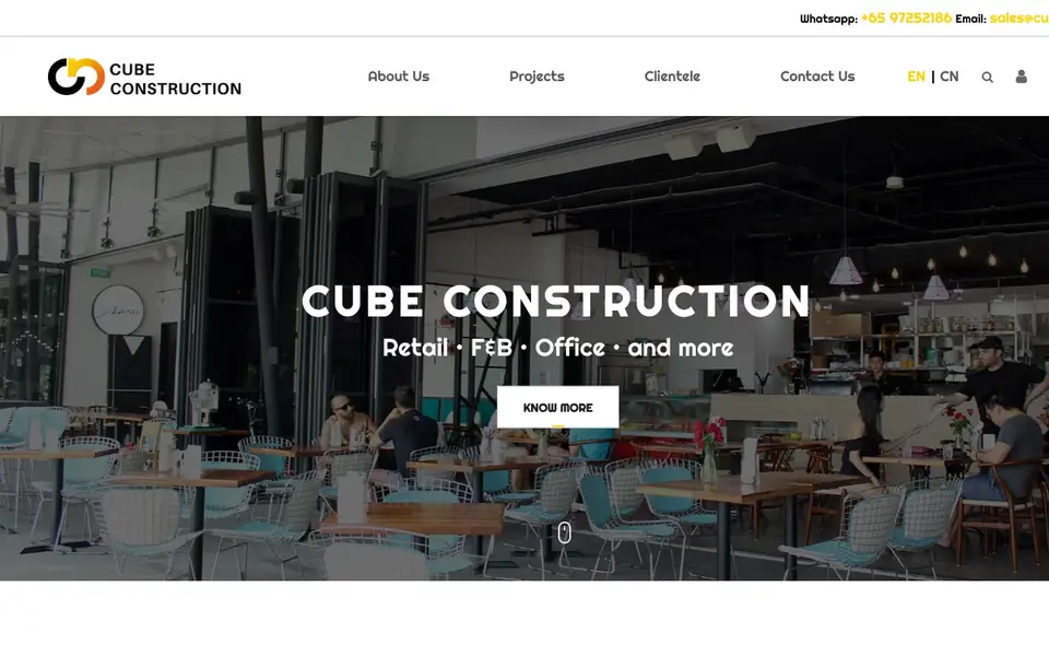 Cube Construction website homepage, 4 Oct 2026