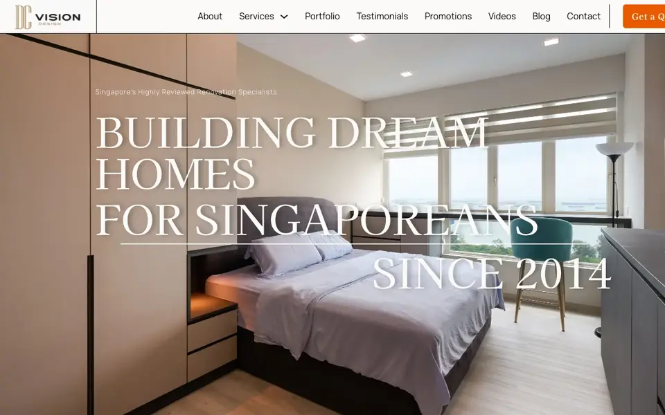 DC Vision Design website homepage, 4 Oct 2026