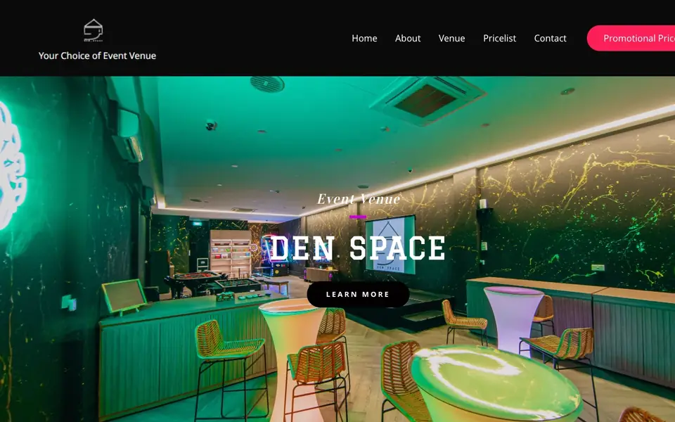 Den Space website homepage, 4 Oct 2026