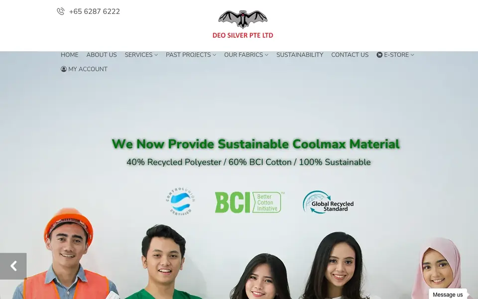 Deo Silver Pte Ltd website homepage, 4 Oct 2026