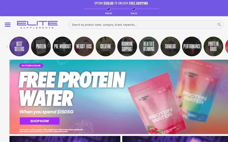 Elite Supplements Funan website homepage, 4 Oct 2026