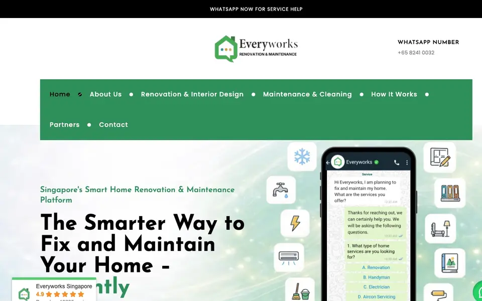 Everyworks Singapore website homepage, 4 Oct 2026
