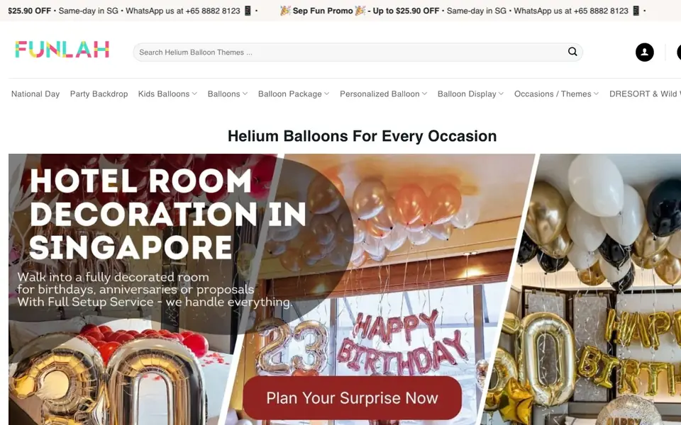 Funlah website homepage, 4 Oct 2026