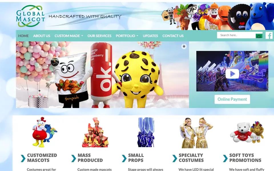 Global Mascot Pte Ltd website homepage, 4 Oct 2026