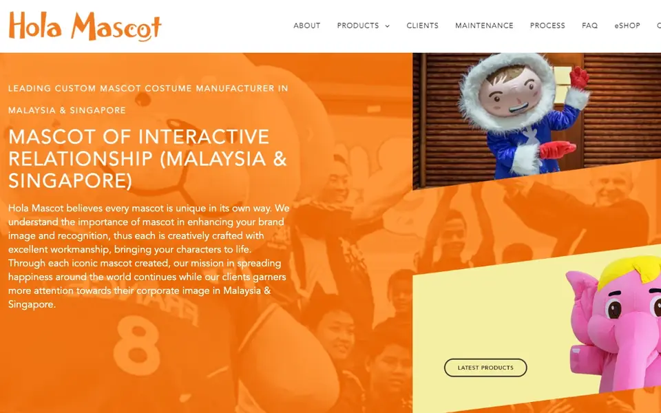 Hola Mascot website homepage, 4 Oct 2026