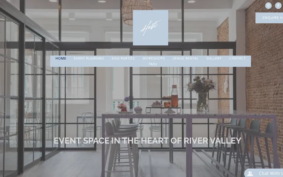 Host Events website homepage, 4 Oct 2026