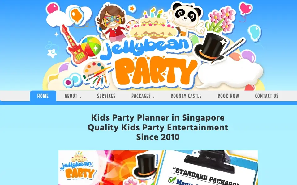 Jellybean Party website homepage, 4 Oct 2026