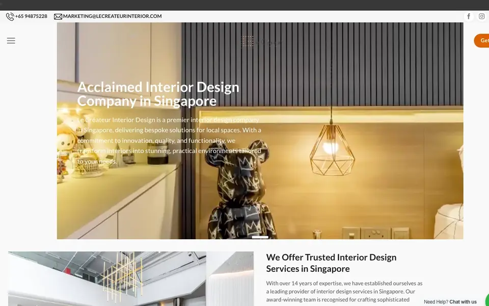 Le Createur Interior Design website homepage, 4 Oct 2026