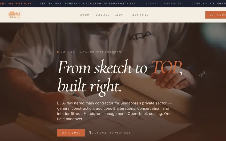 Lee & Co website homepage, 4 Oct 2026