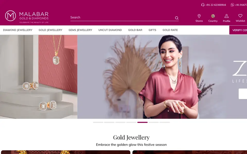 Malabar Gold & Diamonds website homepage, 4 Oct 2026