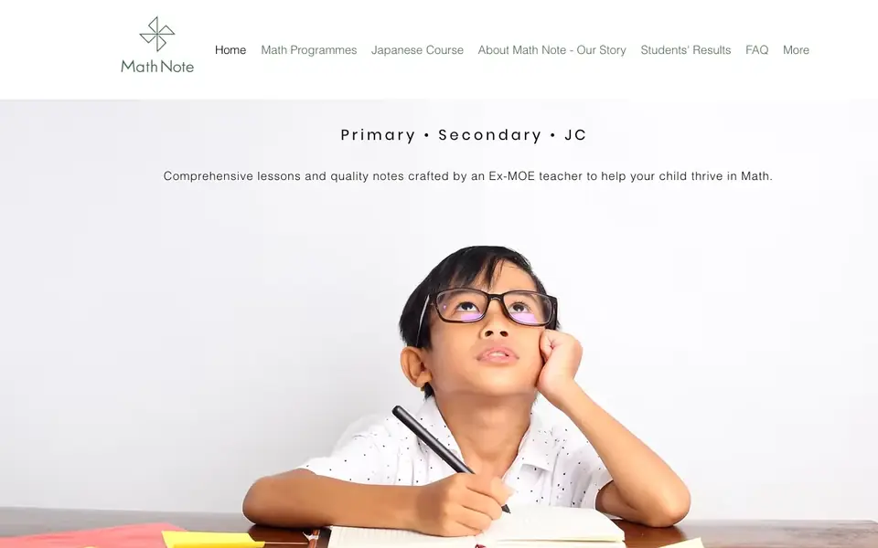 Math Note website homepage, 4 Oct 2026