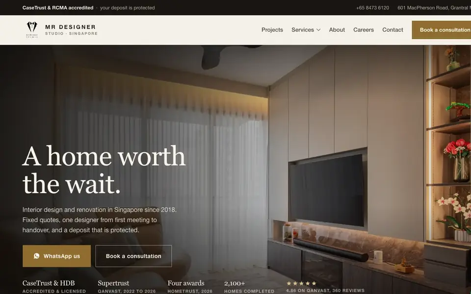 Mr Designer Studio website homepage, 4 Oct 2026