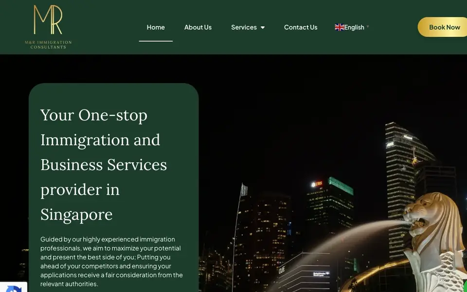 M&R Immigration Consultants website homepage, 4 Oct 2026