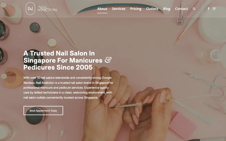 Nail Addiction website homepage, 4 Oct 2026
