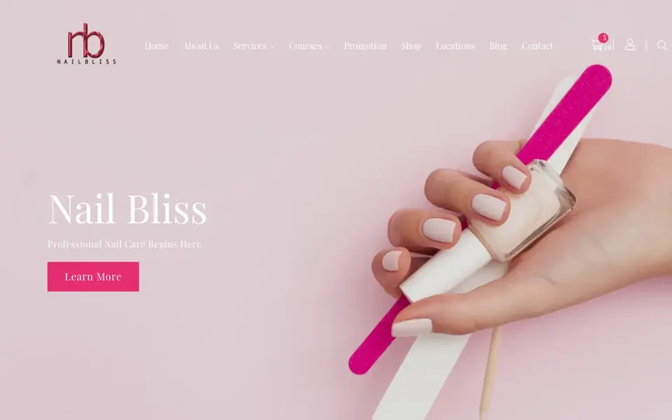 Nail Bliss website homepage, 4 Oct 2026
