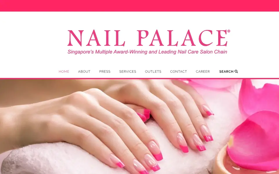 Nail Palace website homepage, 4 Oct 2026