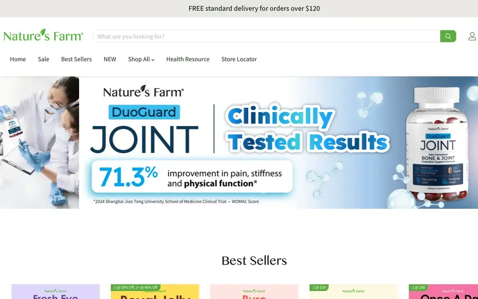 Nature’s Farm website homepage, 4 Oct 2026