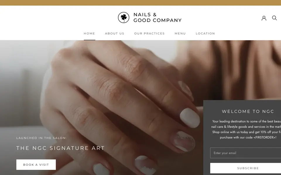 Nails & Good Company website homepage, 4 Oct 2026
