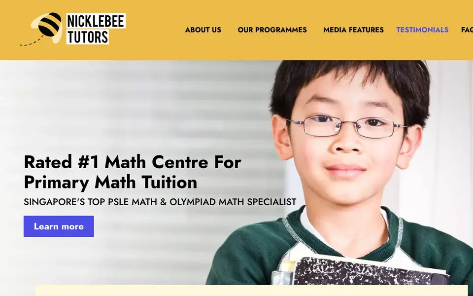 Nicklebee Tutors website homepage, 4 Oct 2026