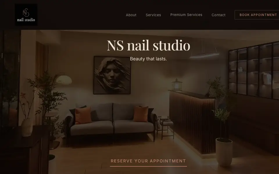 NS Nail Studio website homepage, 4 Oct 2026