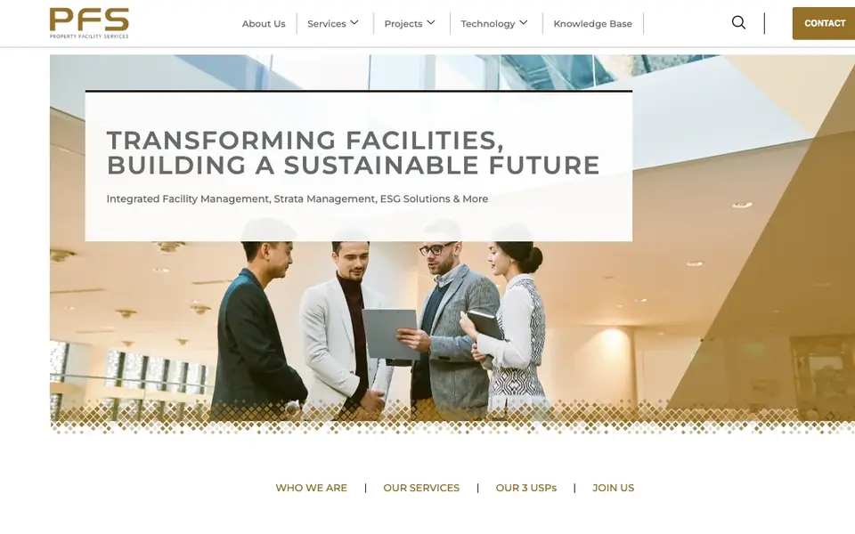 Property Facility Services website homepage, 4 Oct 2026