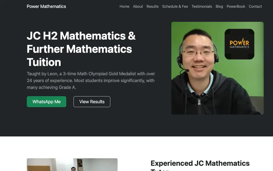 Power Mathematics website homepage, 4 Oct 2026