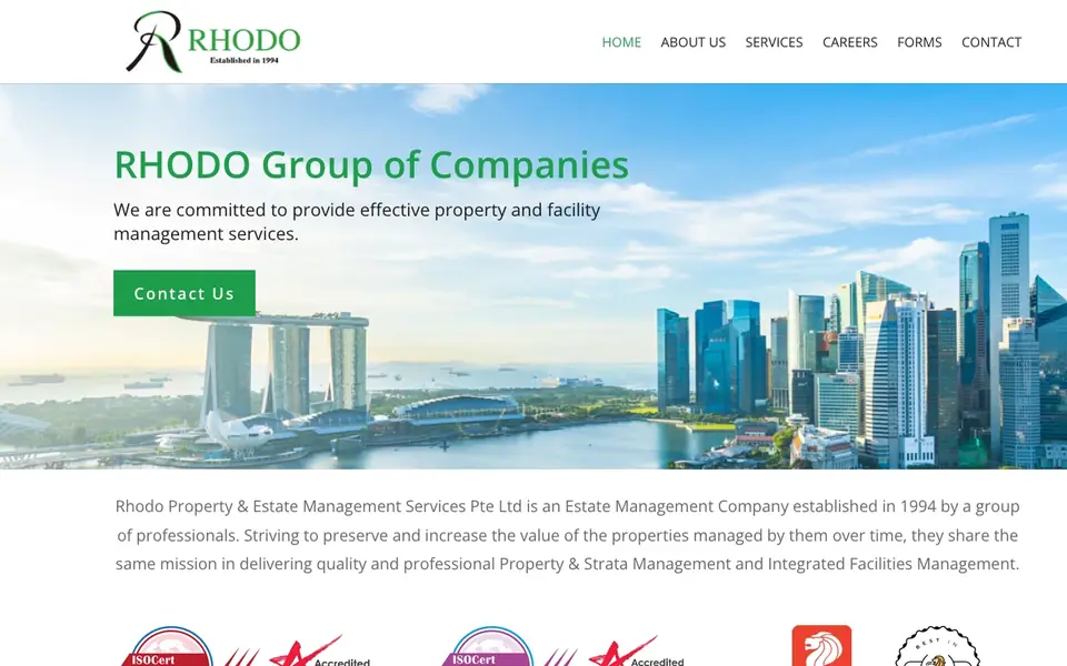 Rhodo Property & Estate Management Services website homepage, 4 Oct 2026