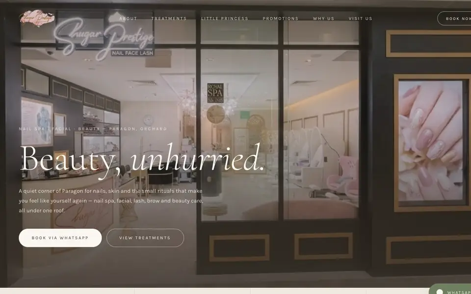 Shugar Prestige website homepage, 4 Oct 2026