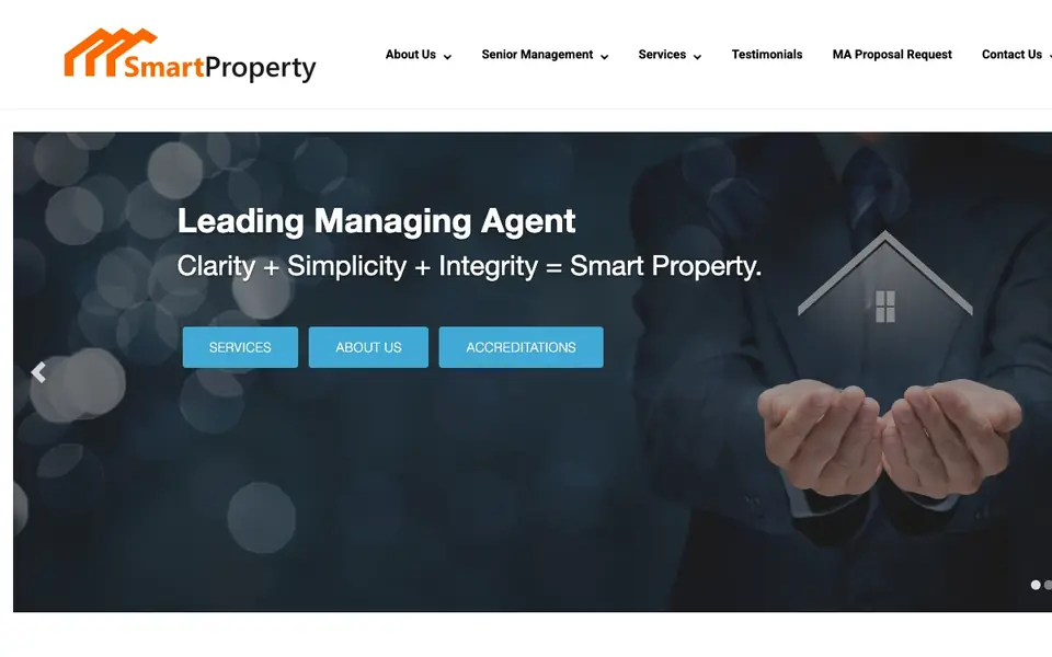 Smart Property Management website homepage, 4 Oct 2026