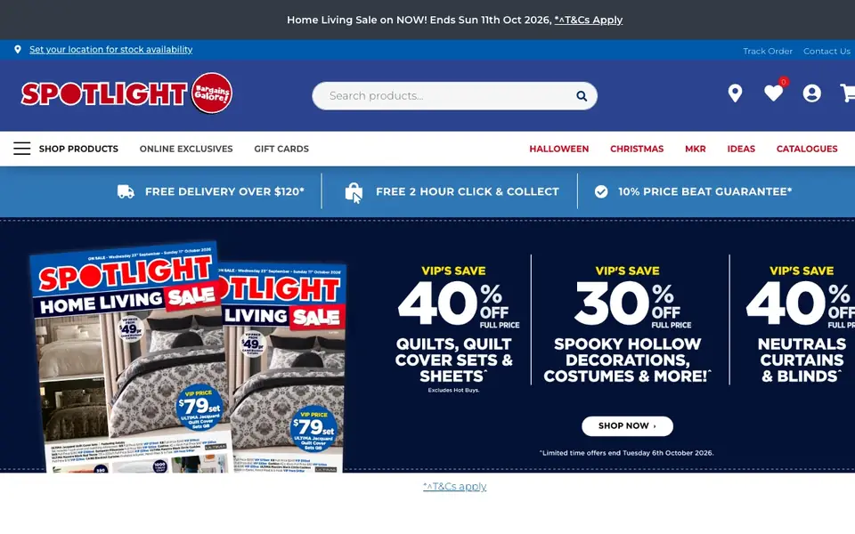 Spotlight website homepage, 4 Oct 2026