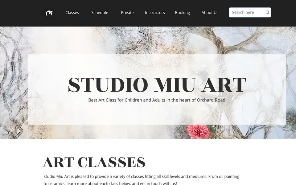 Studio Miu Art website homepage, 4 Oct 2026