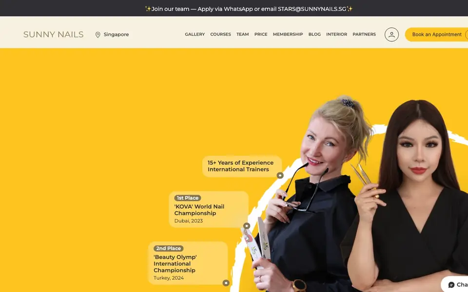 Sunny Nails website homepage, 4 Oct 2026
