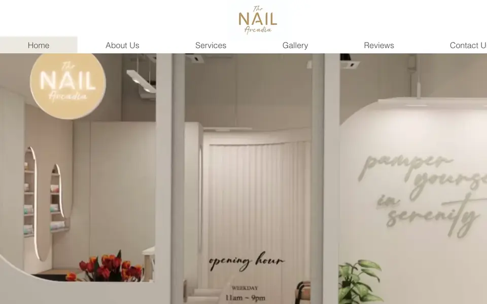 The Nail Arcadia website homepage, 4 Oct 2026
