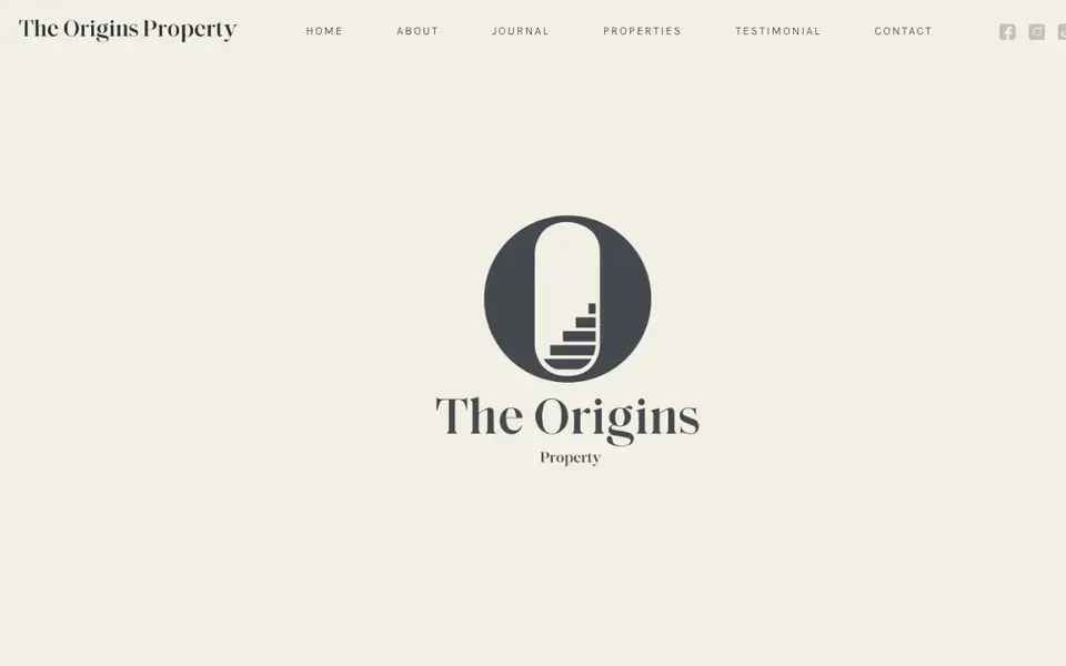The Origins Property website homepage, 4 Oct 2026