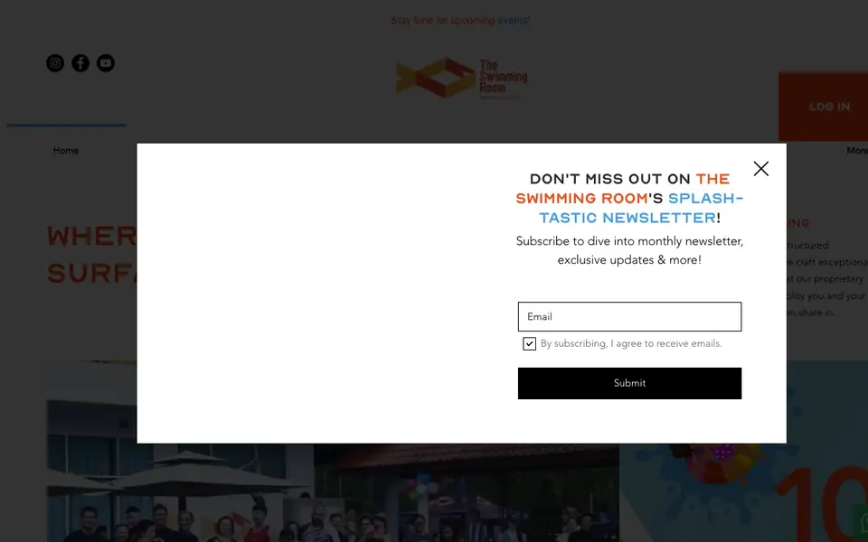 The Swimming Room Pte Ltd website homepage, 4 Oct 2026