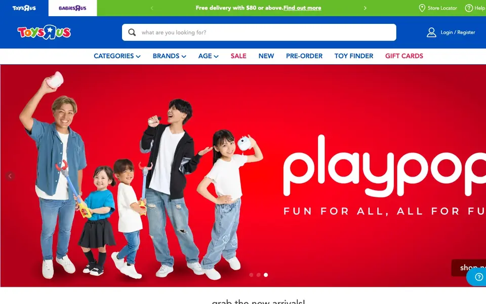 Toys”R”Us website homepage, 4 Oct 2026